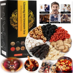 Té Ginseng Ten Treasures, té chino de desintoxicación de riñón a base de hierbas para hombres y mujeres EE. UU. - Imagen 1 de 14