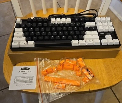 Magegee MK-STAR Mechanical Keyboard USB Black & White+Orange Keys Rated 5V NIB - Image 1 of 4