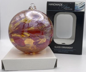 Handgeblasenes schweres Hexenglas Kugelornament - polnische Handwerker ~ 4" Medium {E} - Bild 1 von 10
