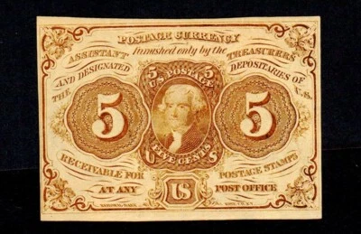 5 Cents First Issue Fractional Currency Almost Uncirculated Free Shipping (H104) - Image 1 of 2