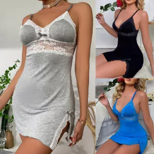 Sexy Women's Lingerie Lace Chemise Sleepwear Babydoll Teddy Nightgown Pajamas US - Picture 1 of 12