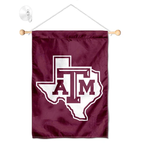 Texas A&M Aggies Lone Star Banner Window Hanging with Suction Cup Cover