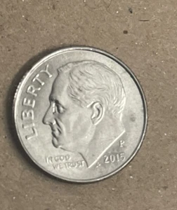 2015 P Roosevelt, Very Unique Teardrop dime Error. One of its kind. - Picture 1 of 5