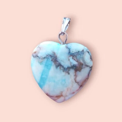 Colgante Corazón Larimar Natural Foto 1 de 3