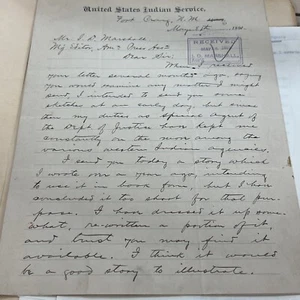 Capt. Jack Crawford U.S Indian Service Letter 1891 Signed - Picture 1 of 4