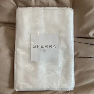 NEW SFERRA 902 FESTIVAL Oblong TABLECLOTH 66x140”- White - LINEN $200 - Picture 1 of 7