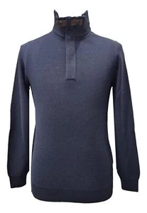 NWT BUGATTI 1/2 ZIP JUMPER BA2.7550.8555000300 BLUE - Picture 1 of 4