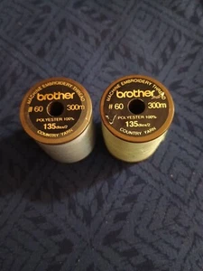 2 Brother Machine Embroidery Threads #60, 300m, 150 Is Sealed & 461 Barely Used - Picture 1 of 5