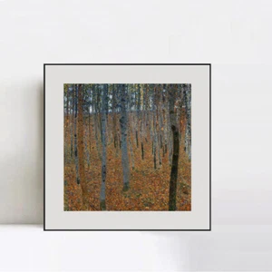 Gerahmte Leinwand Giclée-Druck Buchenhain von Gustav Klimt Wandbild Wohndeko - Bild 1 von 17
