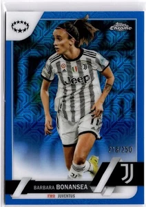Barbara Bonansea 2022-23 Topps Chrome Women's Blue Mojo Refractor #75 #218/250 - Picture 1 of 2