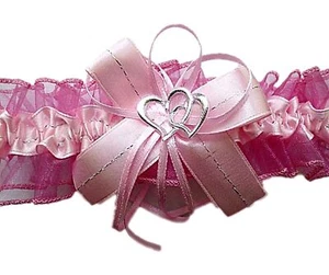 Medias ALTROSA rosa con 2 corazones satén organza NOVIA BODA UE rosa claro - Imagen 1 de 3