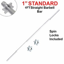 4ft Straight 1" Diameter Weight Bar for Weights Training/Lifting Gym Barbell UK