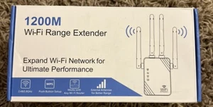 2.4G/5G Dual Band WiFi Repeater 1200Mbps WIFI Range Extender Wifi Signal Booster - Picture 1 of 3