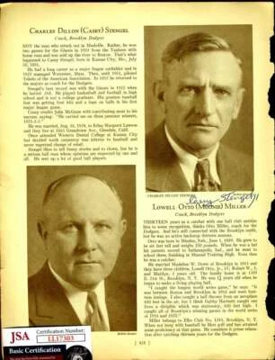 Casey Stengel JSA Cert Signed Photo Page Vintage Autograph - Image 1 of 2