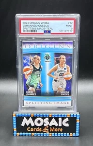 Imagen dividida de la WNBA 2024 Origins #12 Ionescu/Johannes SP Teal/49 Liberty PSA 9 - Imagen 1 de 2