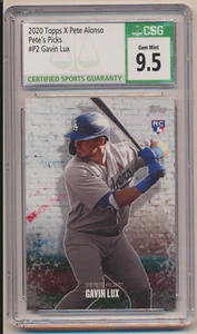 Topps X 2020 Pete Alonso Pete's Picks #P2 Gavin Lux RC CSG 9,5 - Imagen 1 de 2