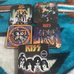 KISS Coaster Box Set 4 Album Cover Coasters With 8 Designs Of Album Covers Used - Picture 1 of 7