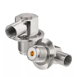 2-Pack UHF SO-239 Female Right Angle Crimp Connector for LMR-400 KSR-400 Cable - Picture 1 of 5