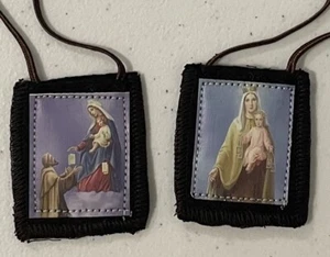 5 Ct Brown Scapular 100% Wool Our Lady of Mt Carmel St Simon Stock Handmade - Picture 1 of 6
