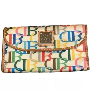 Cartera Dooney & Bourke Retro Scribble Signature Cuero Triple Multicolor - Imagen 1 de 14