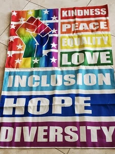 27X39" KINDNESS PEACE EQUALITY LOVE HOPE DIVERSITY YARD FLAG BANNER WINDOW COVER - Picture 1 of 1