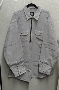 Key Men's Long Sleeve Shirt Button Traditional Hickory Stripe From Key Size 3XLT - Picture 1 of 9