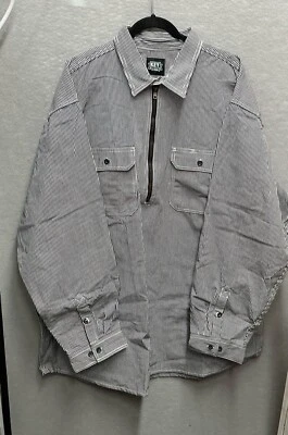 Key Men's Long Sleeve Shirt Button Traditional Hickory Stripe From Key Size 3XLT - Image 1 of 4