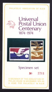 SPECIMEN SET ON UPU CARD 1974 *******MUH********. - Bild 1 von 1