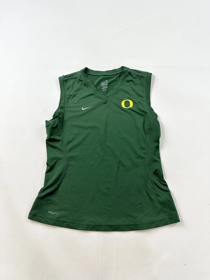 Camisa Oregon Ducks para mujer pequeña verde sin mangas Nike Foto 1 de 4
