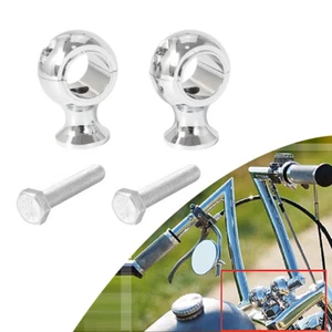 Round Risers 7/8'' Handlebar Riser Clamps For Harley Softail Breakout Road King - Imagen 1 de 11