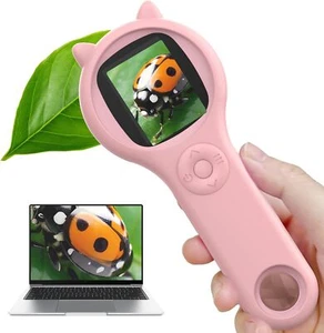 Mikroskop Lupe Fach Endoskop HD Microscope Kamera Kinder Taschenmikroskop - Bild 1 von 22