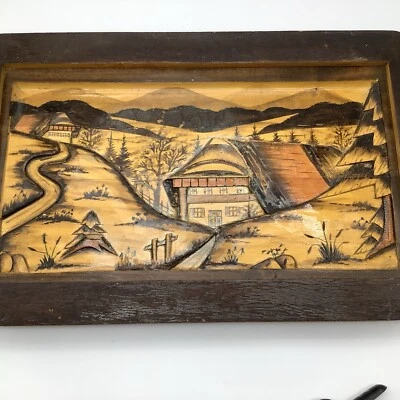 Geschutzi Mid Century Germany Black Forest Hand Carved Table Top Only - Image 1 of 4