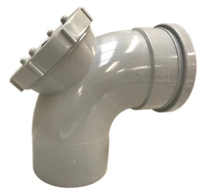 110mm Grey Soil Pipe Access Bend Inspection Eye Elbow Single Socket - Picture 1 of 4