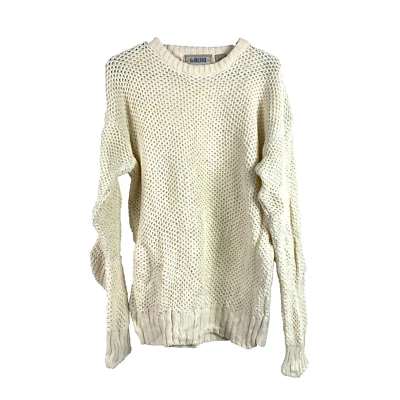 Suéter Vintage Halifax Outfitters Crema Tejido Abierto Para Mujer XL Foto 1 de 4