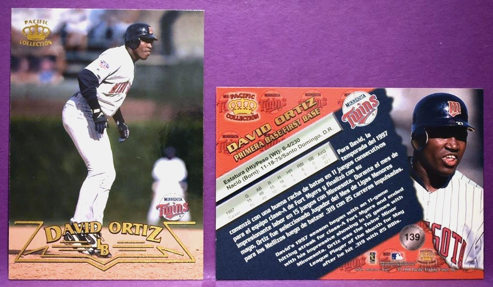 David Ortiz Minnesota Twins 1998 Pacific Crown Collection Baseball RC #139 HOF! - Image 1 of 1