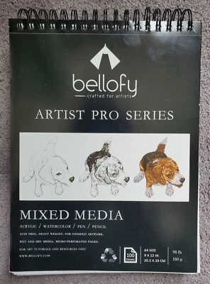 Bellofy Sketchbook/Sketchpad, Mixed Media, 97/100 Sheets 9"x12", 98lb, Acid-free - Image 1 of 3