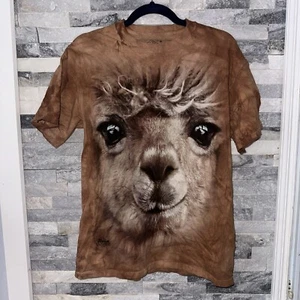 The Mountain Big Face AOP Alpaca Llama Tie Dye Shirt M Animal Nature Mens Tee Md - Picture 1 of 5