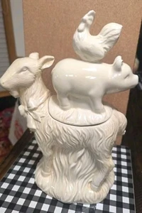 Beekman 1802 Cookie Jar 2017 Limited Edition Goat Pig Rooster Numbered 1488 - Picture 1 of 13