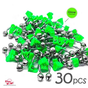 30pz Allarme Luminoso Pesca Doppio Allarme Doppio Campanelle Anelli con Fori Pesca Notturna - Foto 1 di 7