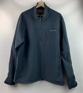 Merrell Aeroblock Jacket Black Stand Collar Zip Pockets Logo Soft Shell Size XXL - Picture 1 of 9