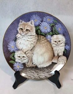 Royal Stafford Long Haired Ladies Cat Collector Plate By Rhea Silva W/ COA - Picture 1 of 10