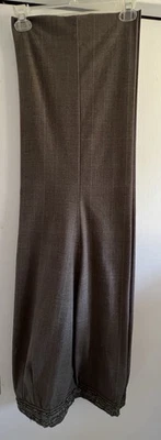 The Avenue::Talla 22 Elástico::Pantalones de Vestido Marrón a Cuadros::con Cinturón Incorporado con Cuentas Foto 1 de 4