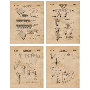 Classic Hanes Champion Apparel Patent Prints, 4 (8x10) Wall Art Home Work Office - Picture 1 of 11
