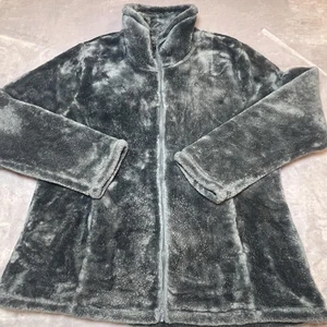 32 Degrees Heat Jacket Women 2XL Gray Faux Fur Full Zip Plush Fleece Warm Winter - Picture 1 of 15