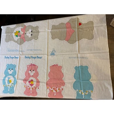 CARE BEARS Fabric Baby Hugs Baby Tugs Gramps Bear Cut Sew Panel Vintage - Image 1 of 4