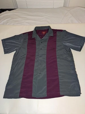 Maximos Yucatan Shirt Mens 2XL Gray Burgundy Button Up Colorblock Bowling Camp - Image 1 of 4