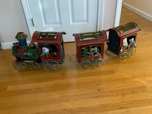 Großes 52" Weihnachtsdeko Blech Zugset 3-teilig Lokomotive mit Aufbewahrung - Bild 1 von 15