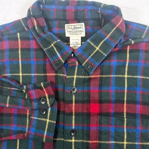 LL Bean Herren XL Tall Flanellhemd Traditional Fit kariert Knopfleiste Langarm - Bild 1 von 9