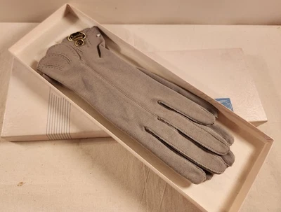 PRECIOSOS GUANTES CRESCENDOE GRIS PALOMA, ¿GAMUZA?, CON ETIQUETA, CAJA ELLIS MILLS Foto 1 de 4