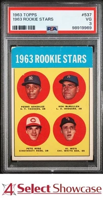 1963 TOPPS #537 PETE ROSE RC REDS PSA 3 - Image 1 of 4